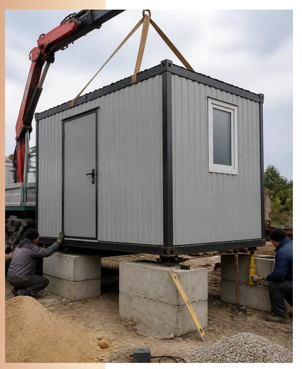 Установка бытовок на блоки под ключ с гарантией в Батайске